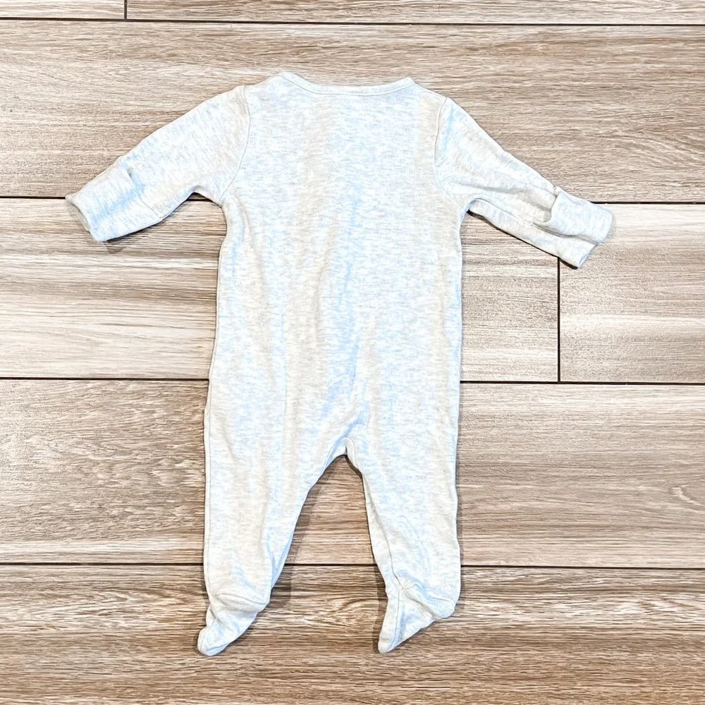 MORI Baby Light Gray Baby Footie One-Piece with Front Zip